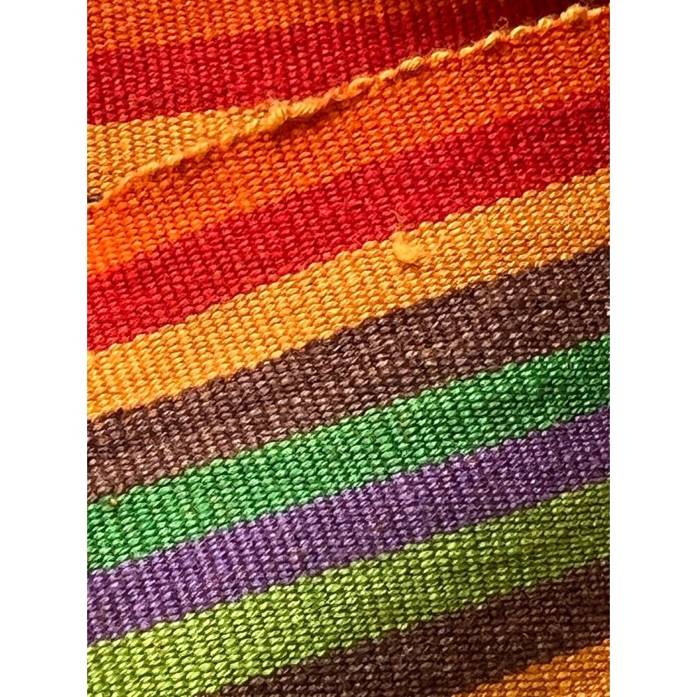 Guatemalan Sash Belt Multicolor 76" Handwoven Boho Gift OJ Red Brown Green Pink - Picture 4 of 7